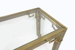 Sidetable Brass with Glasstop by Mastercraft