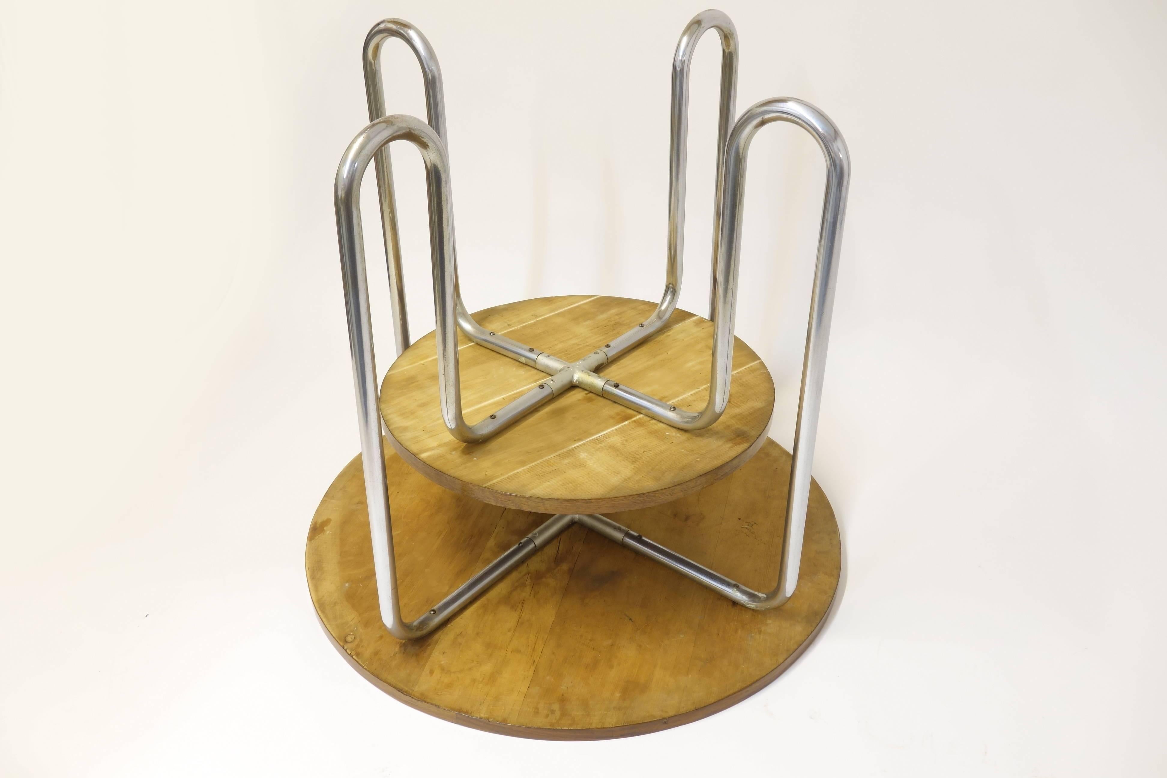 Midcentury Steel Tube Side Table, Bauhaus, Tubular In Excellent Condition For Sale In Perchtoldsdorf, AT