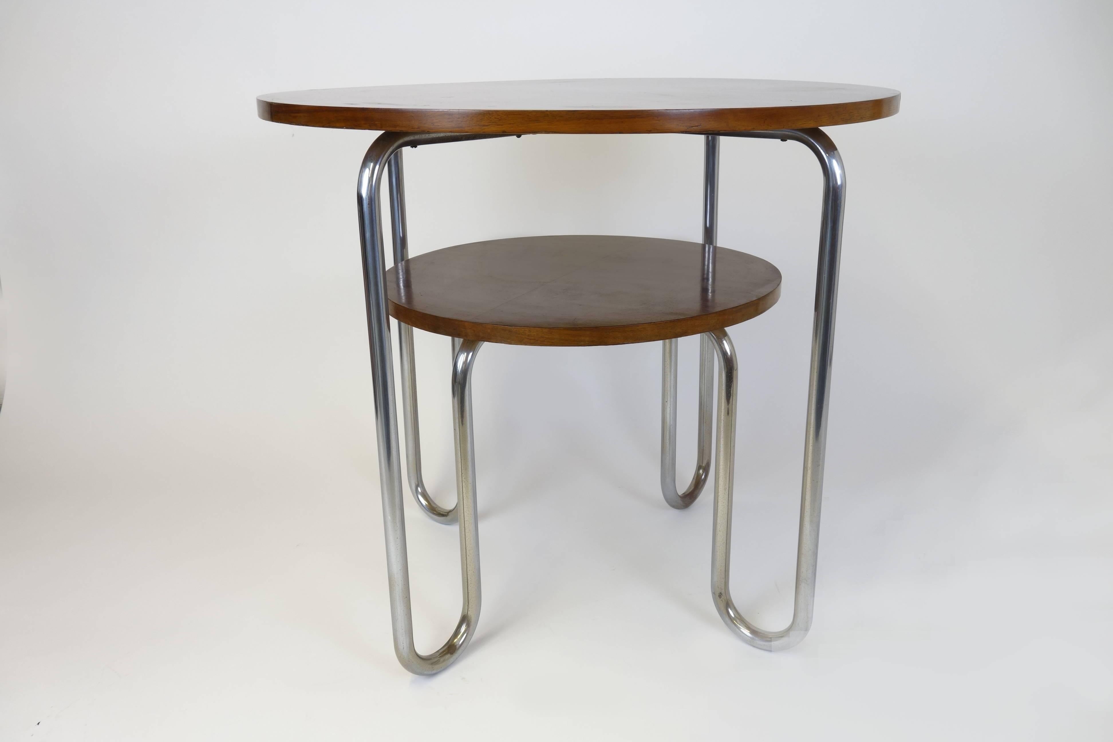 Mid-20th Century Midcentury Steel Tube Side Table, Bauhaus, Tubular For Sale