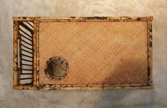 Mid-20th Century Bamboo and Wicker Rattan Bed Tray