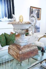 Large 19th Century Cast Iron Garden Urn