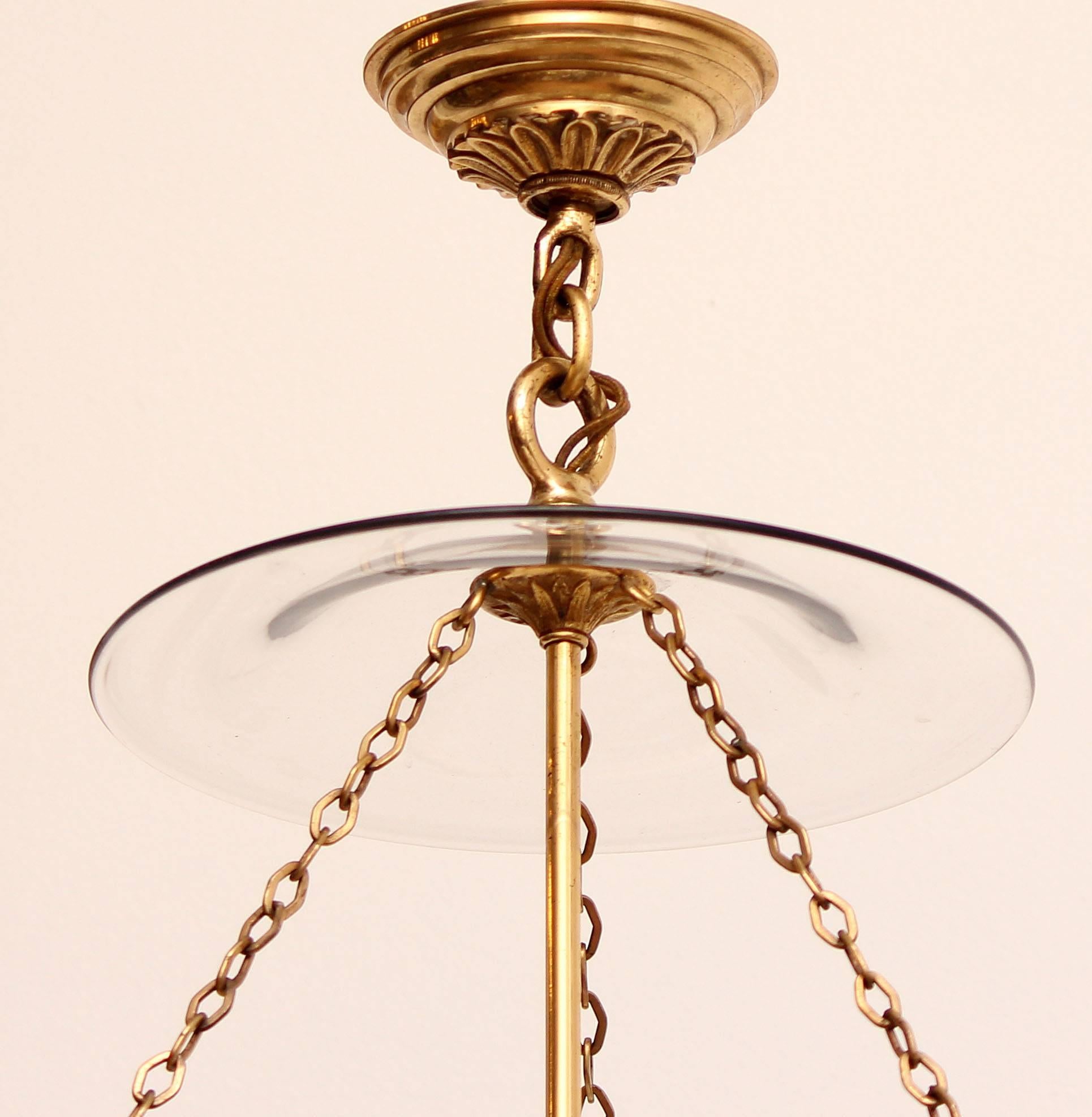 Neoclassical Revival Large Bell Jar Hanging Lantern Attributed to E.F. Caldwell