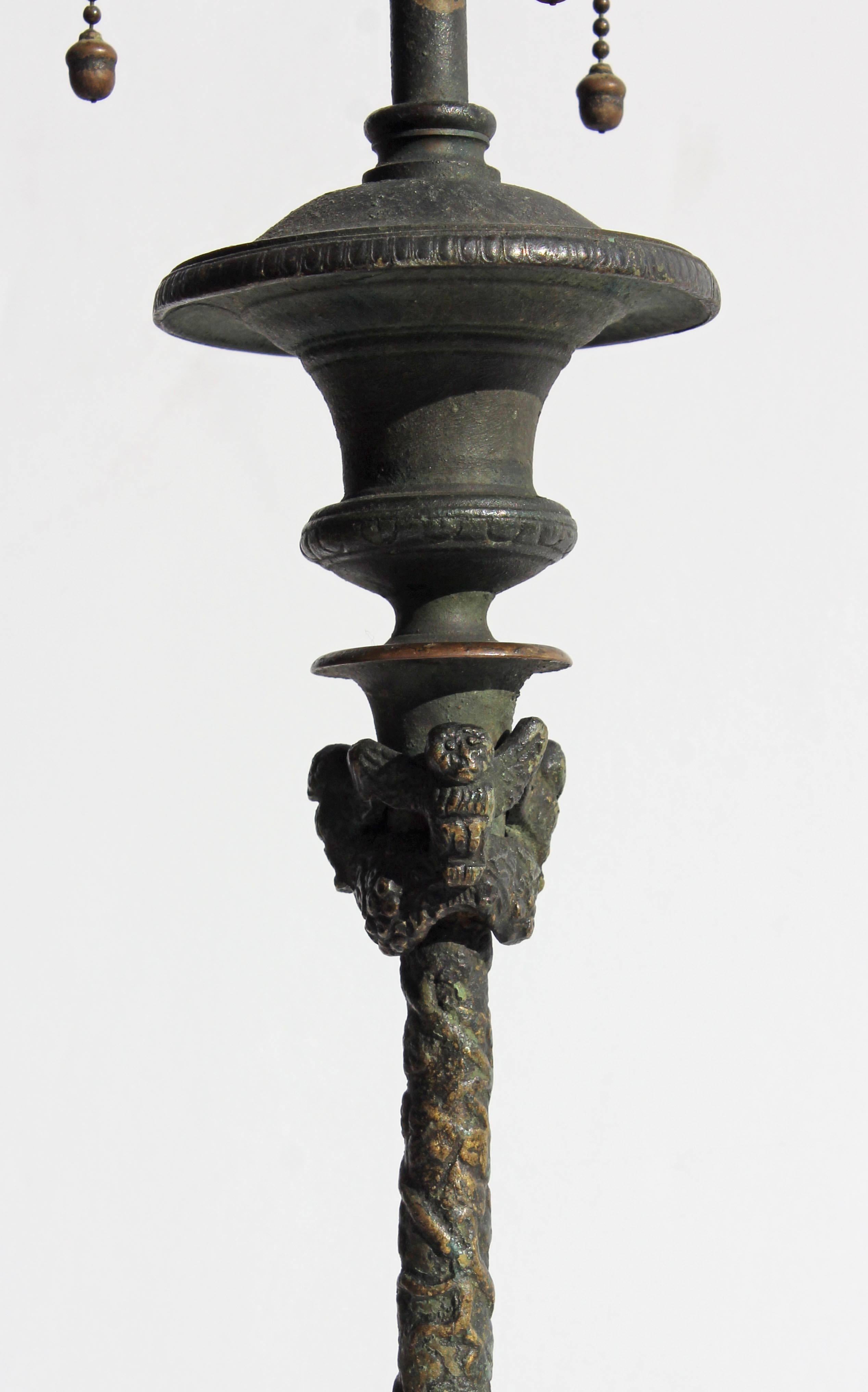 Greco Roman Classical Bronze Table Lamp 