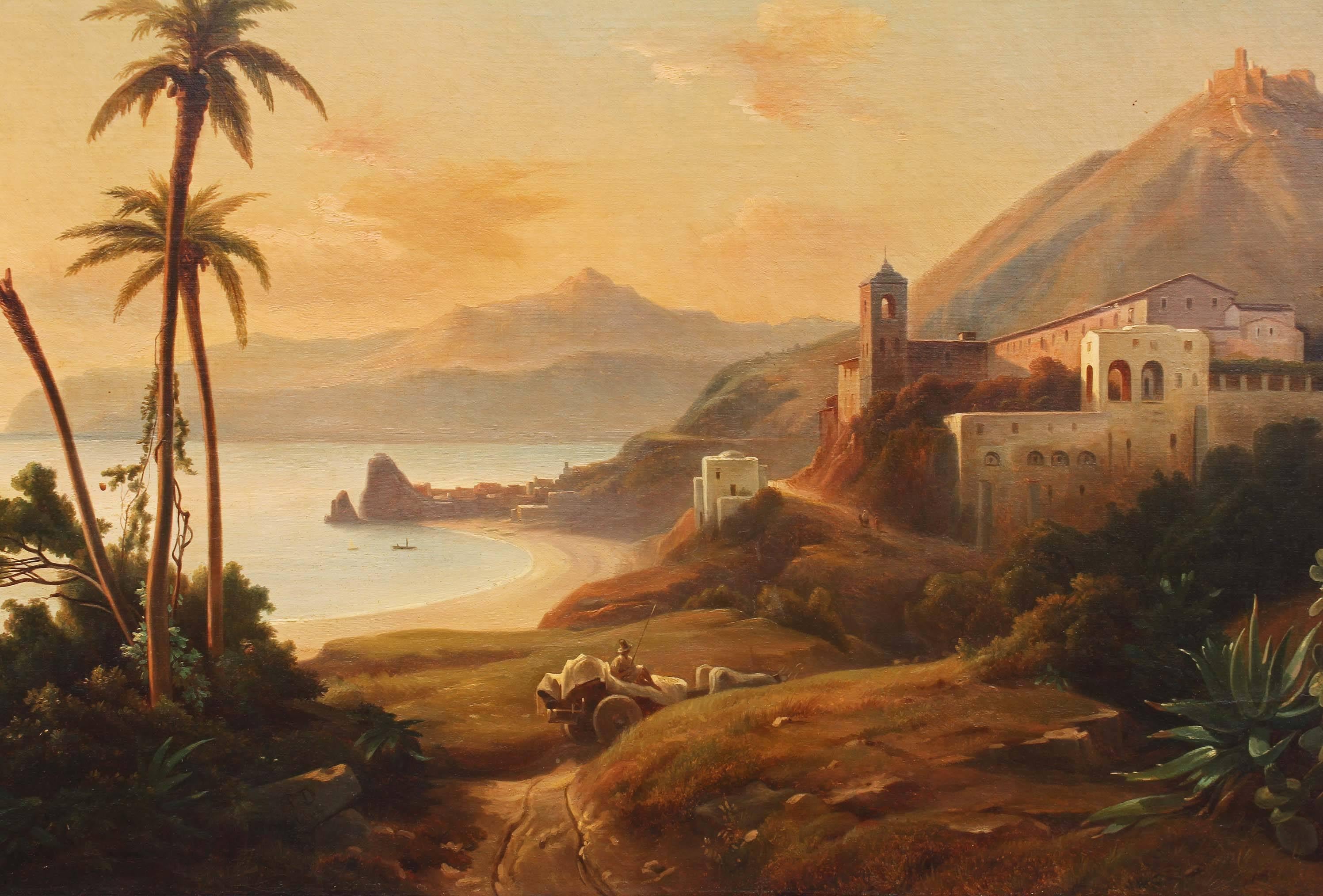 Romantic Oil Painting Italian Coast
