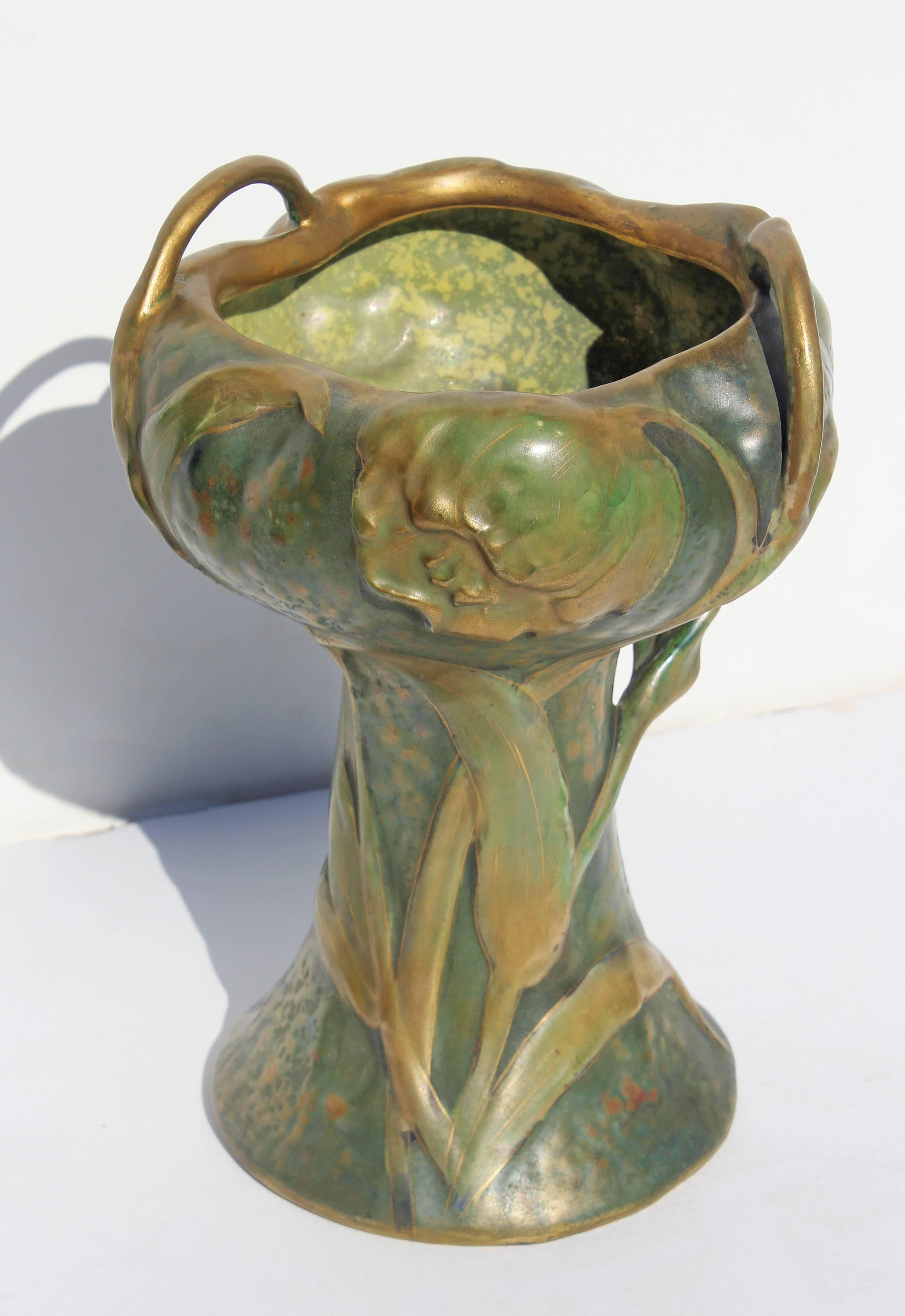 Hand-Painted Art Nouveau Vase