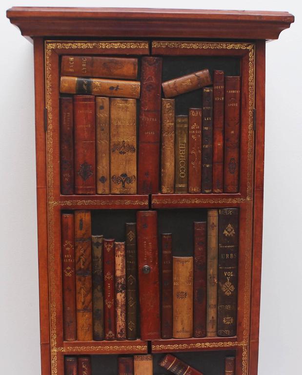 Italian Faux Bookcase Front Liquor Cabinet For At 1stdibs Mid Century Modern Italian Faux Bookcase Front Liquor Cabinet For