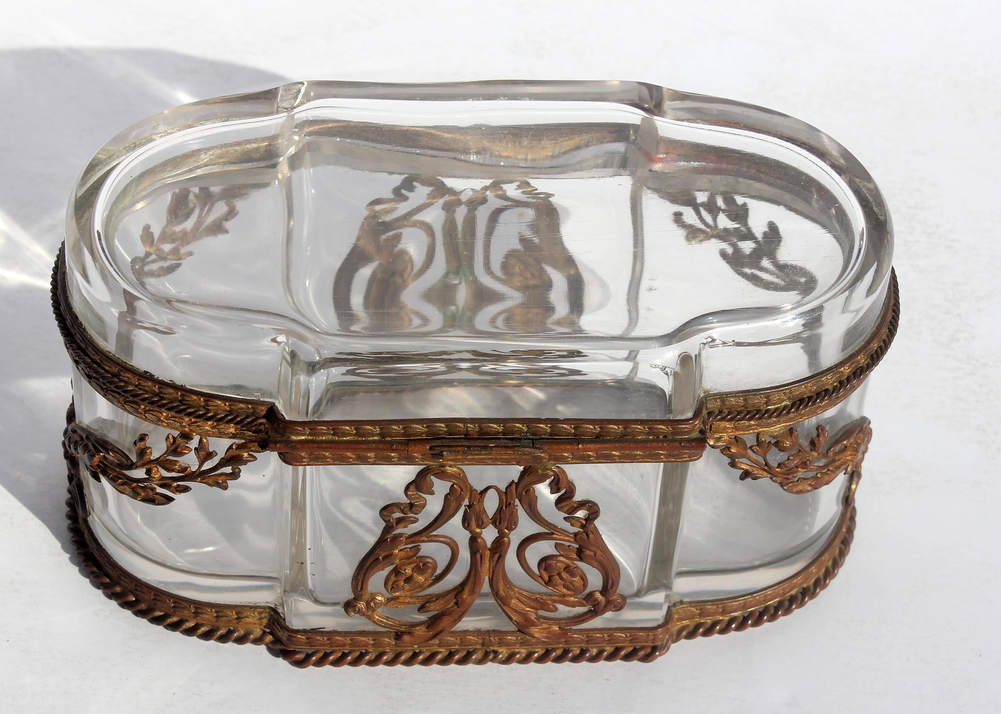 European Antique Crystal Trinket Box
