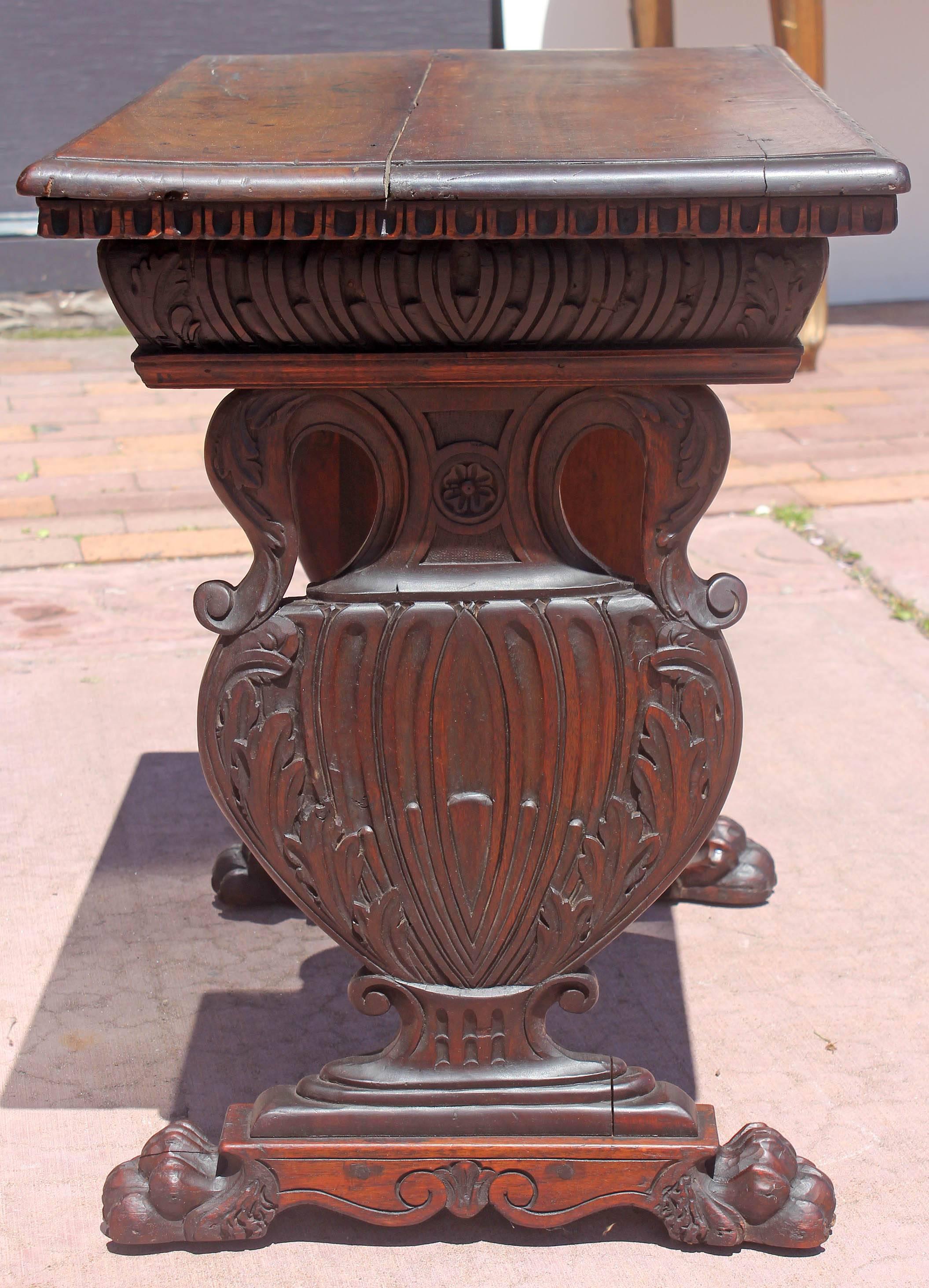 Carved Italian Baroque Side Table