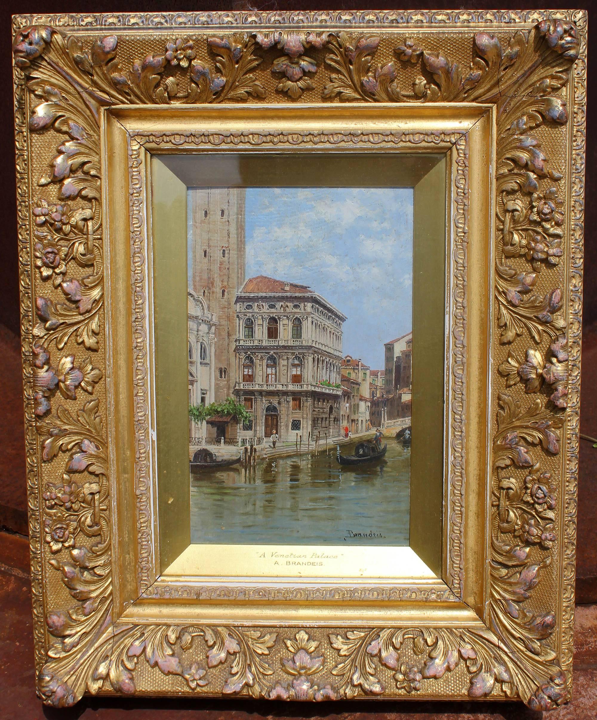 Italian Pair of Venetian Paintings by Antonietta Brandeis