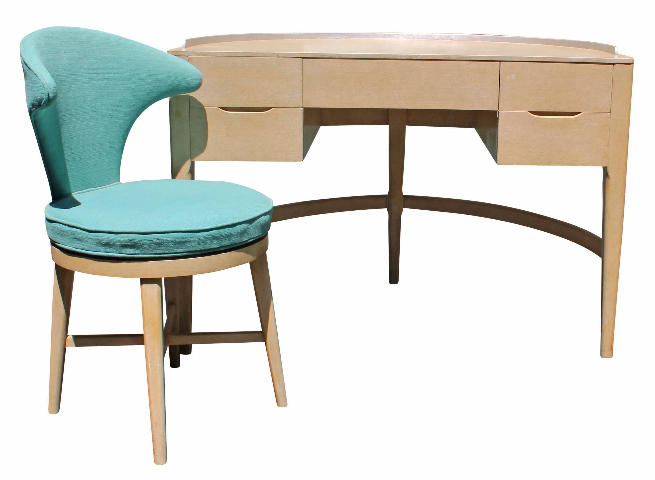 Upholstery Modern Desk or Vanity Mid Century 