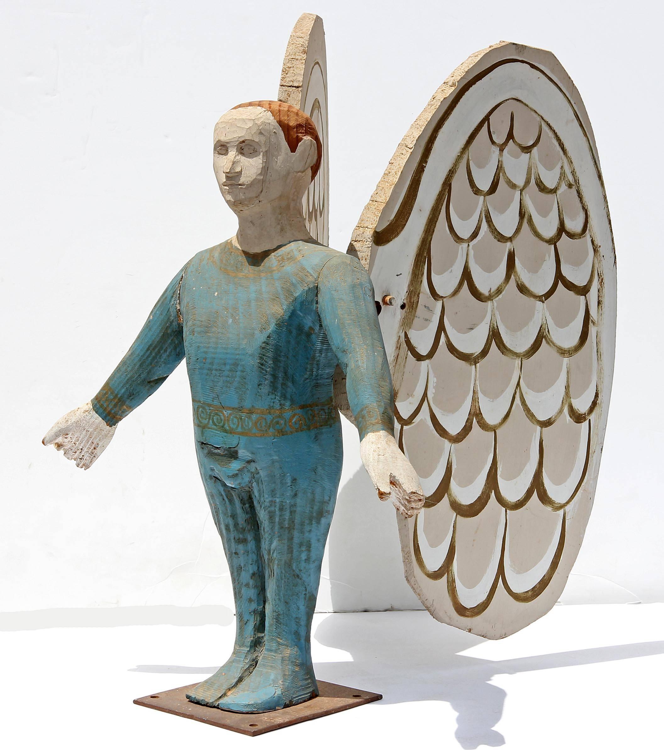 American Carved Sculpture Folk Art Angel Acrobats