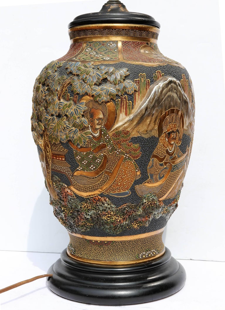 Satsuma Lamp "Scholars" For Sale at 1stDibs