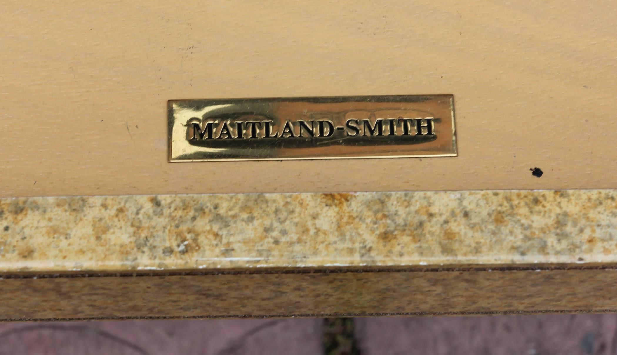 20th Century Neoclassical Desk Leather and Wrought Iron by Maitland Smith