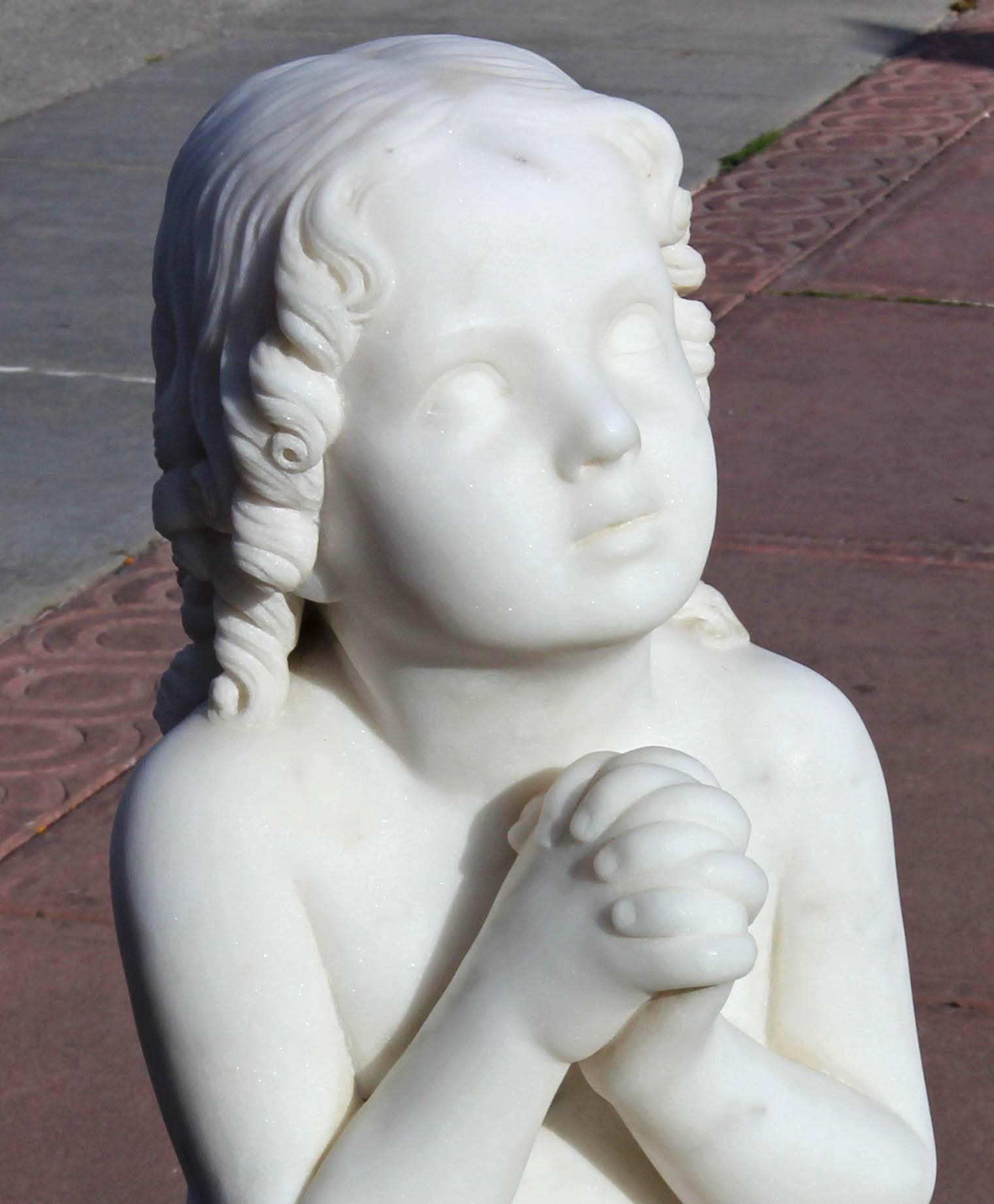 Neoclassical Marble Sculpture In Excellent Condition In Rochester, NY