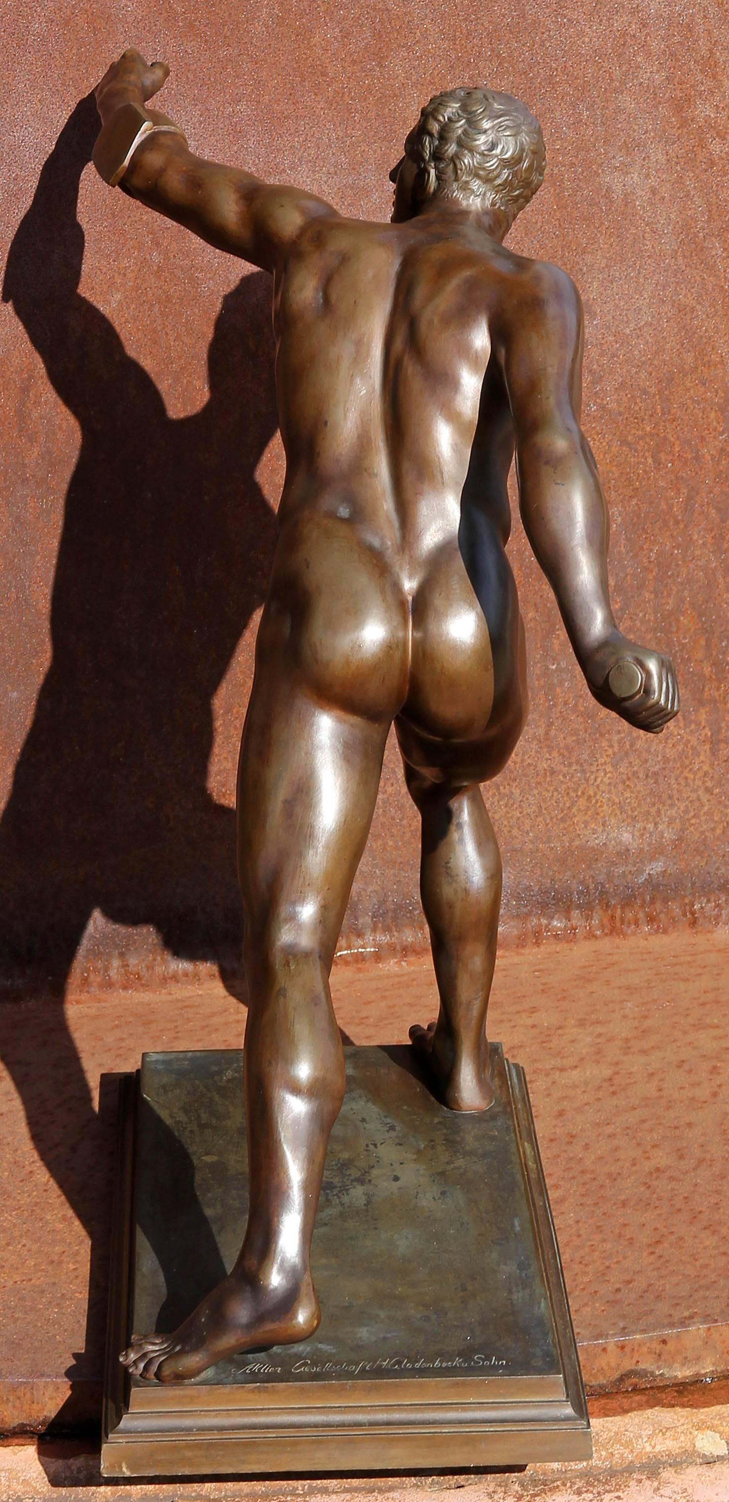 Metal Grand Tour Bronze Sculpture the Borghese Gladiator
