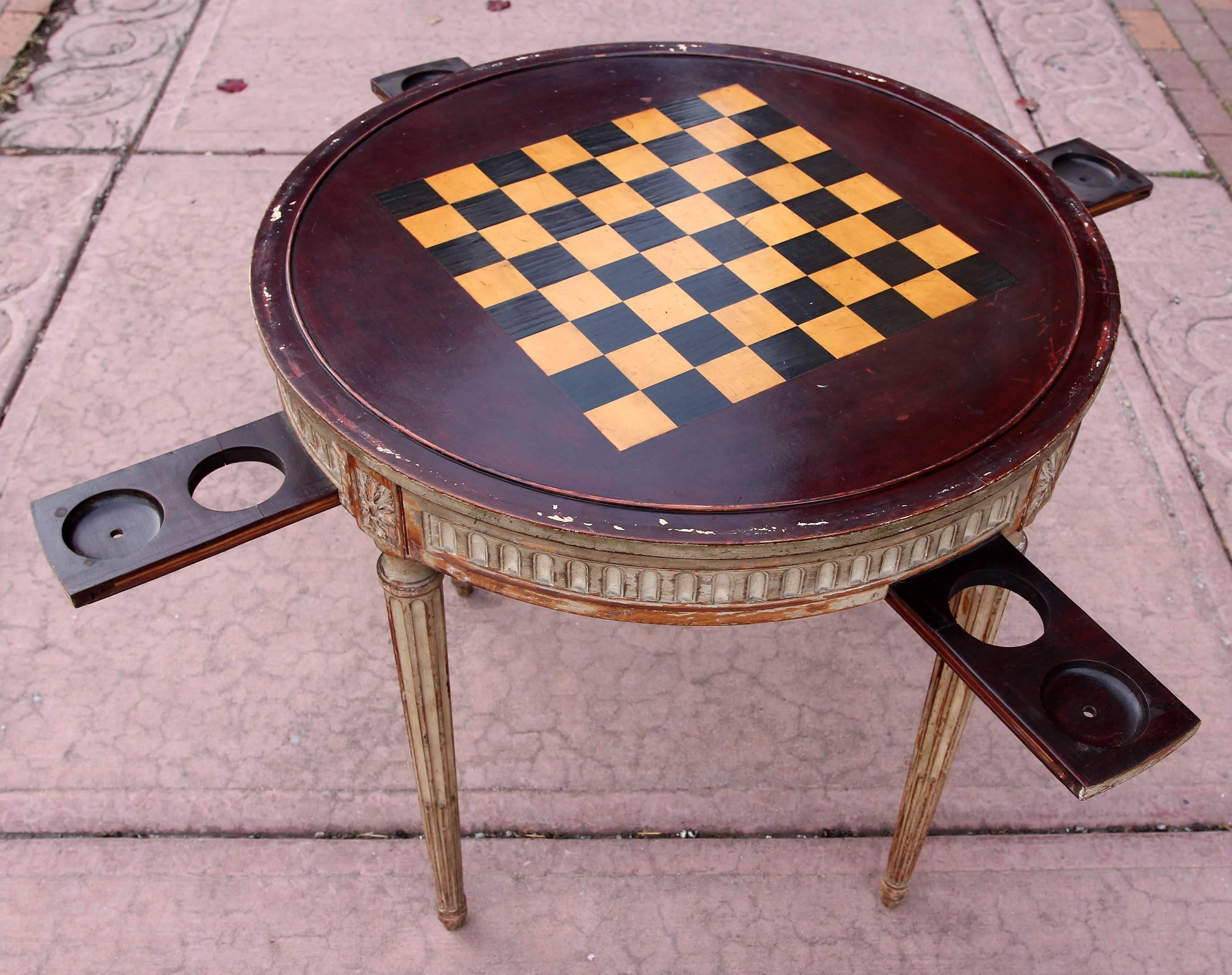 19th Century Italian Neoclassical Table with Leather Top