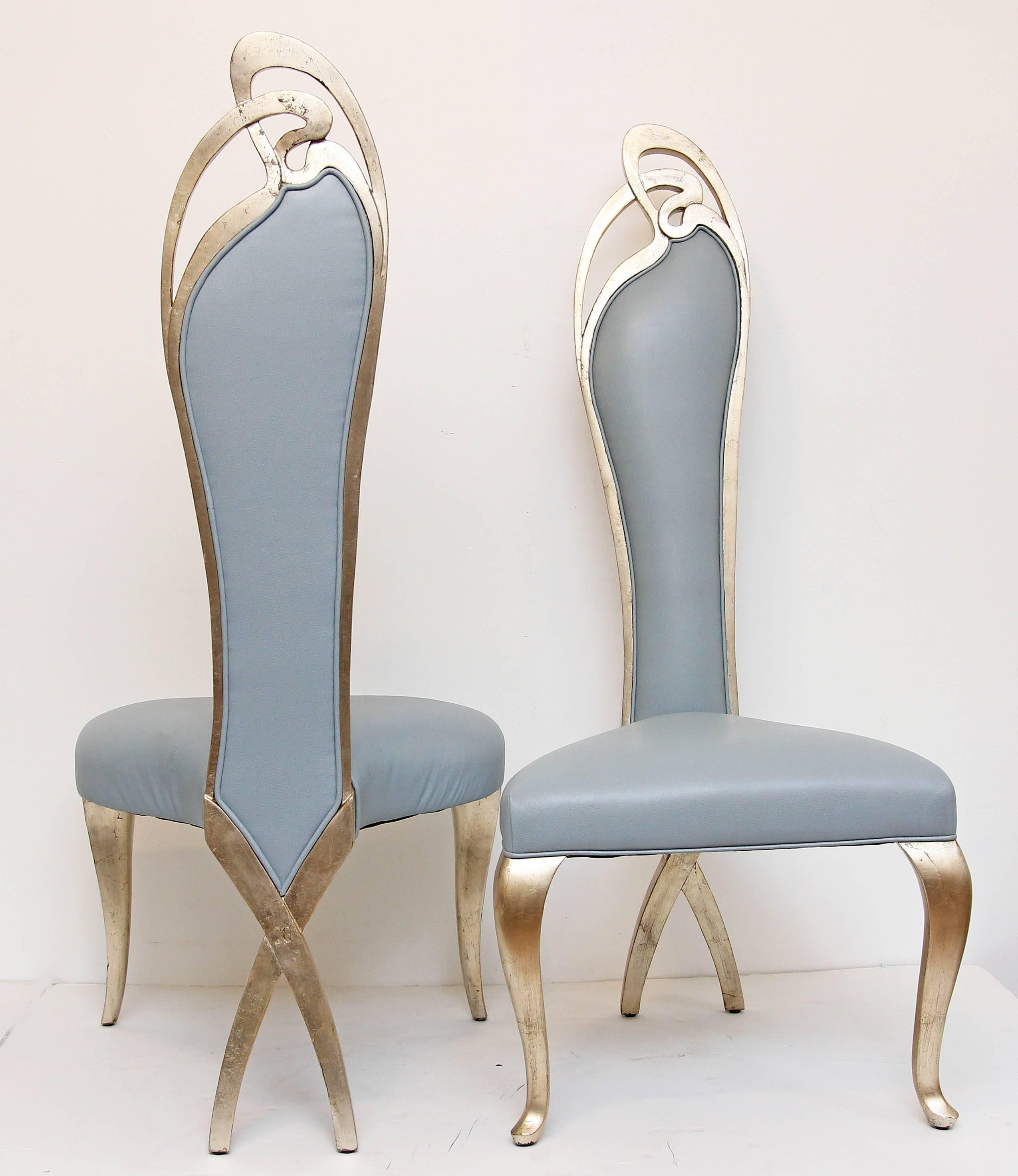 Pair of Modernist Giltwood Chairs In Excellent Condition In Rochester, NY