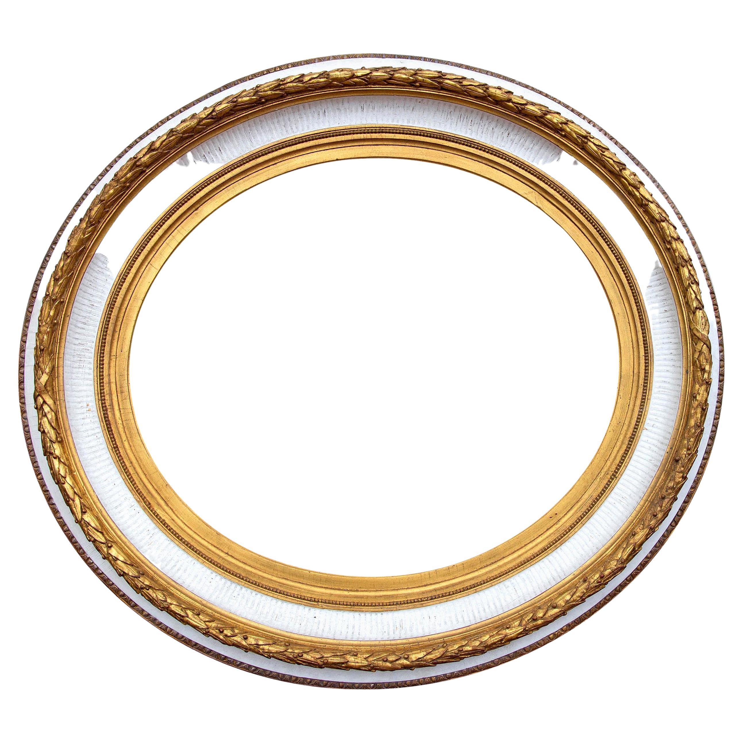 Gran Espejo Neoclásico Pintado y Dorado a la Parcela