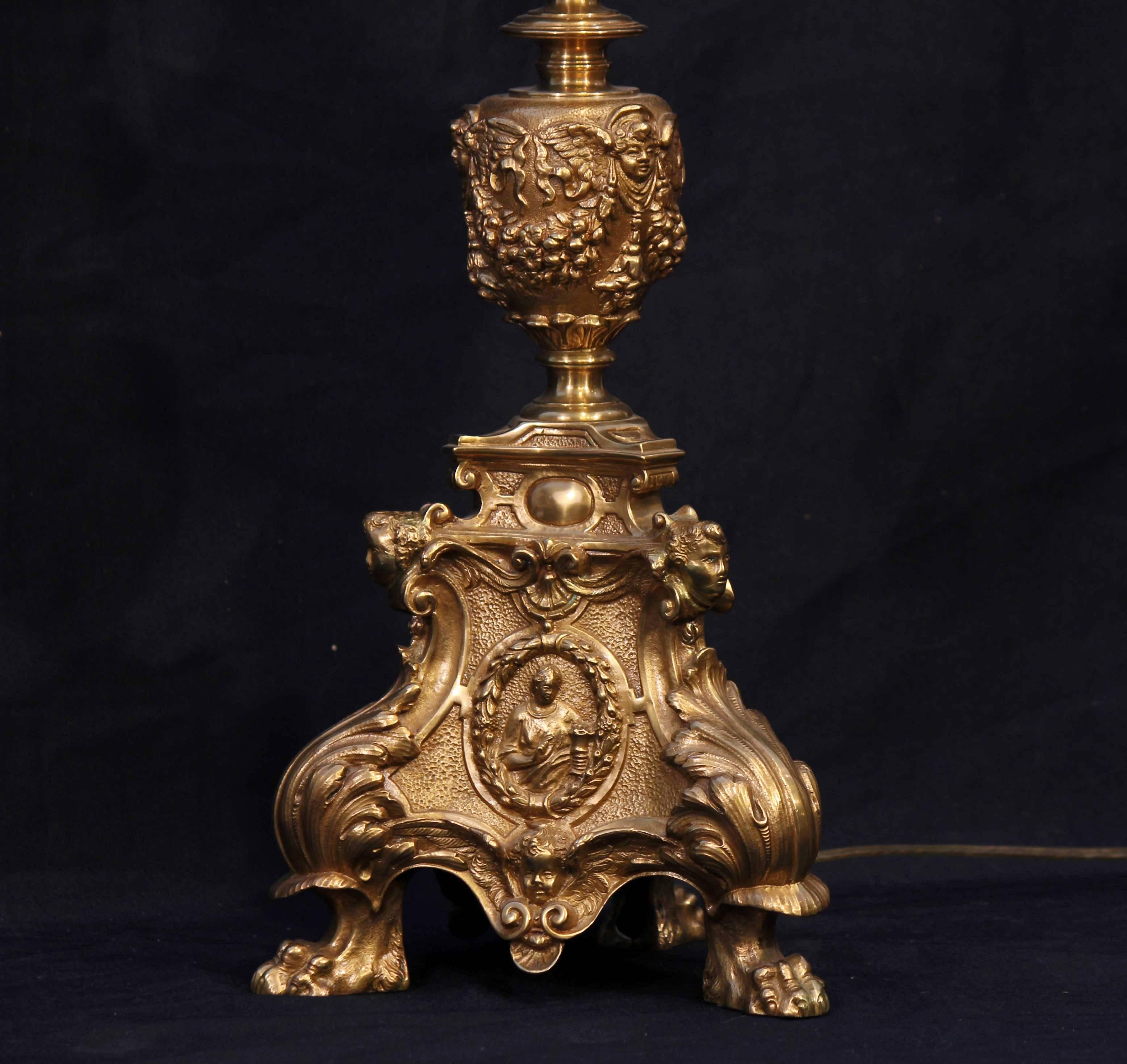 Baroque Revival  Classical Bronze  Table Lamp 39