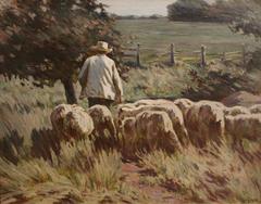 "Going Home" Landscape Painting by American Impressionist Luther Van Gorder