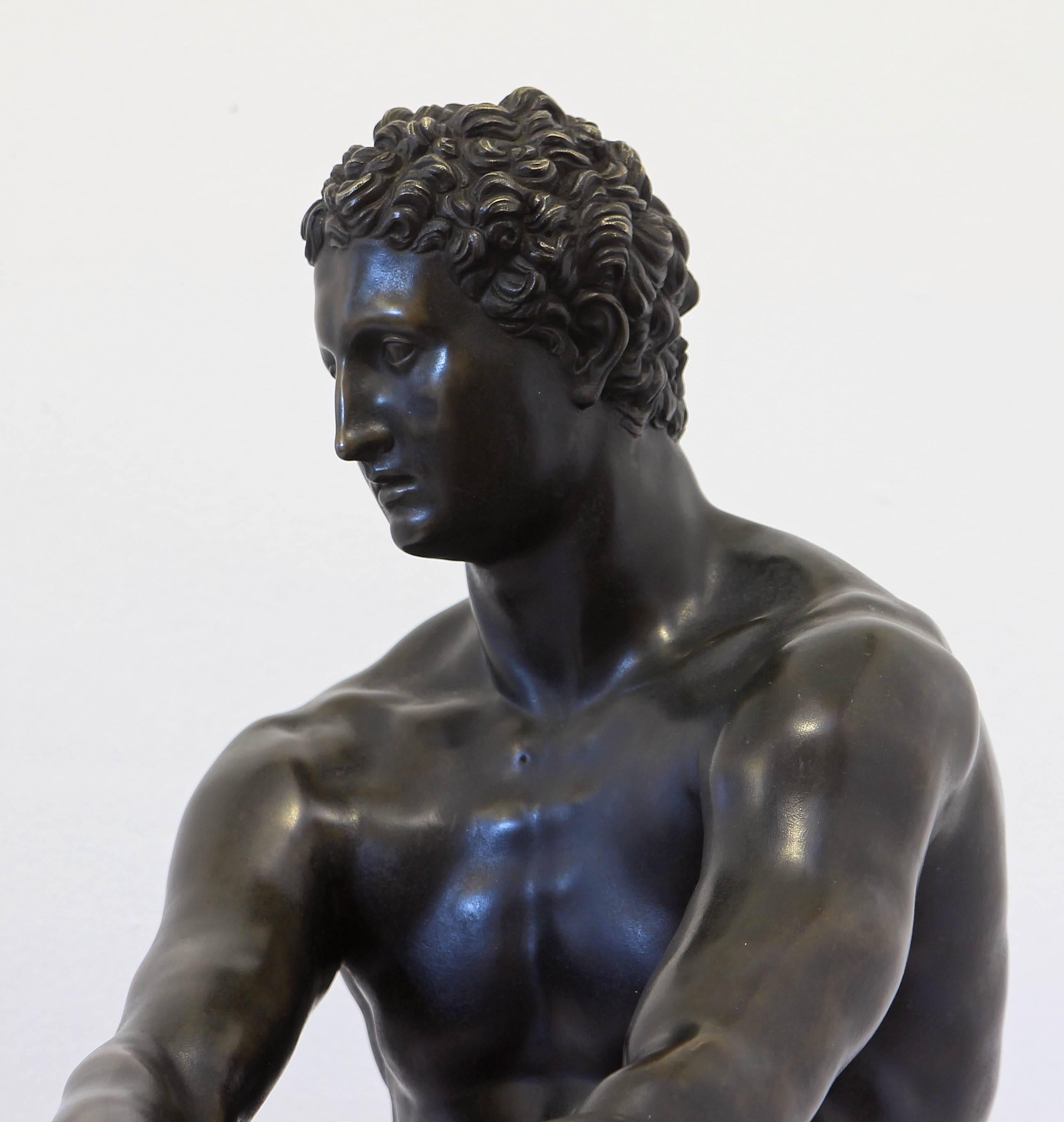 19th Century Large Antique Bronze Sculpture of Roman Gods Mars and Eros
