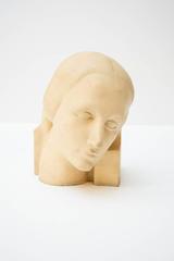 Terracotta Painted Sculpture of a Woman by Edgardo Simone