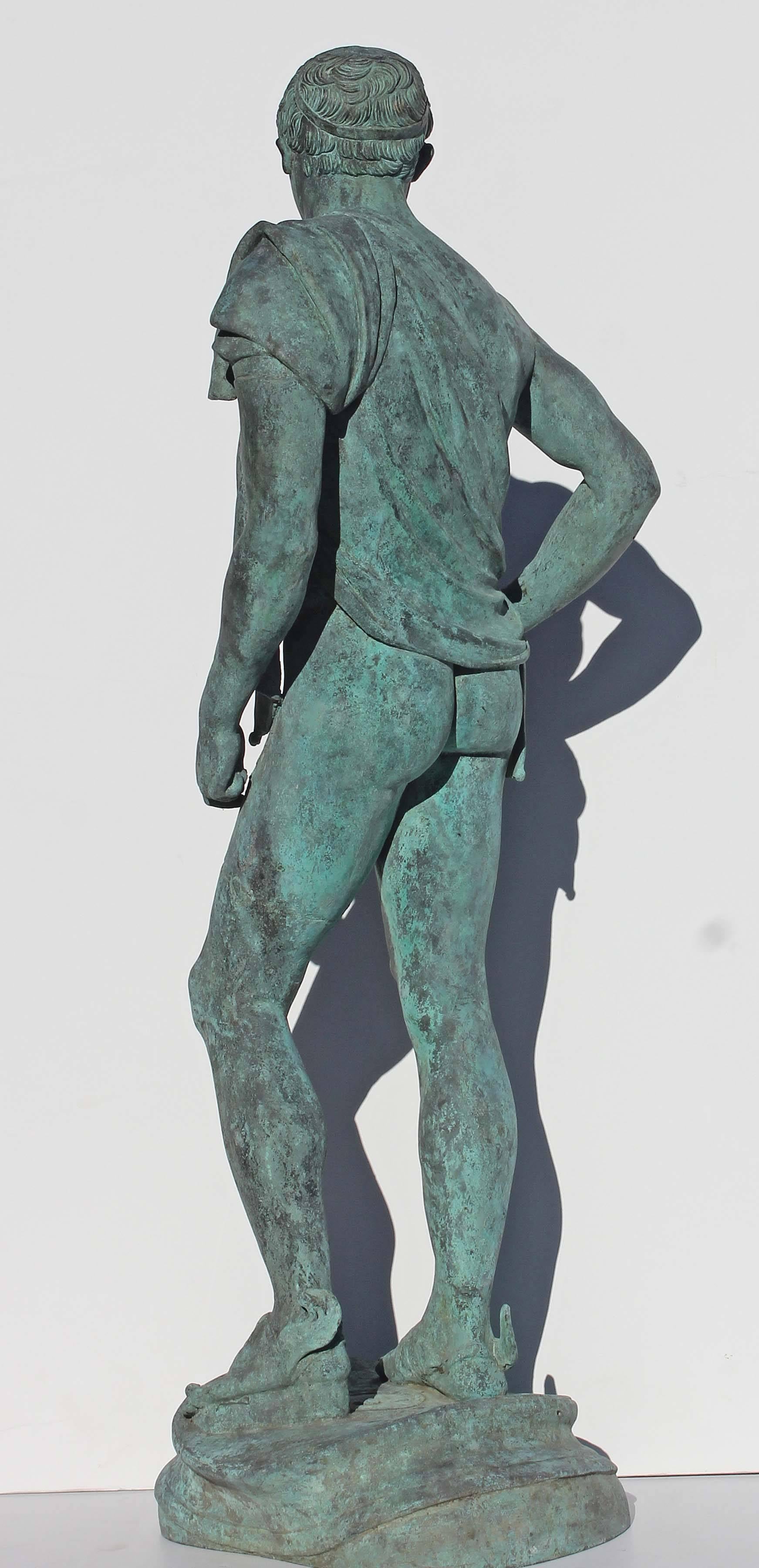 19th Century Large Bronze Sculpture  of Hermes