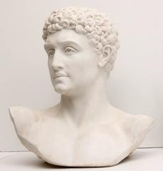Hermes, Classical Greco Roman  Marble Bust by American Sculptor Waldo Story