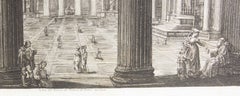 Antique Architectural Etching of the Pantheon by Luigi Rossini Dated 1828