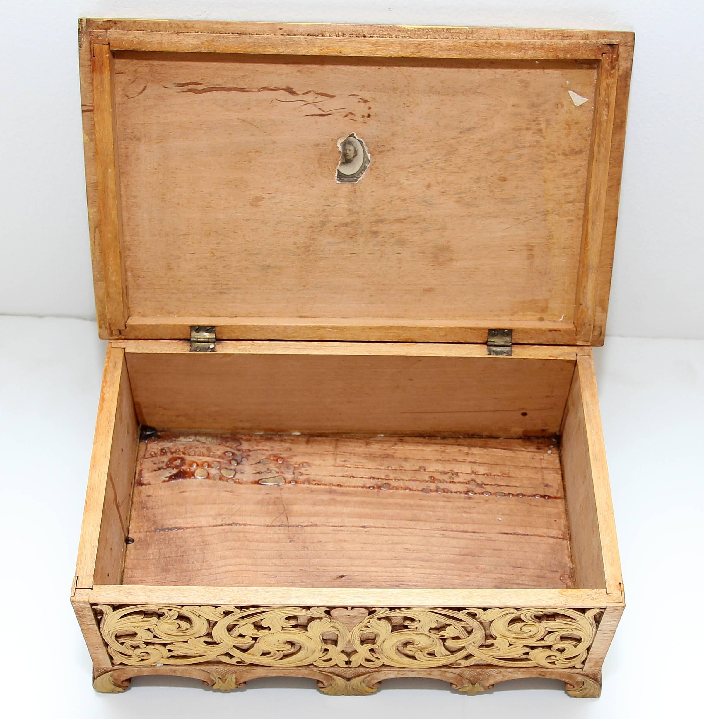 19th Century Carved Giltwood Gothic Revival Document Box
