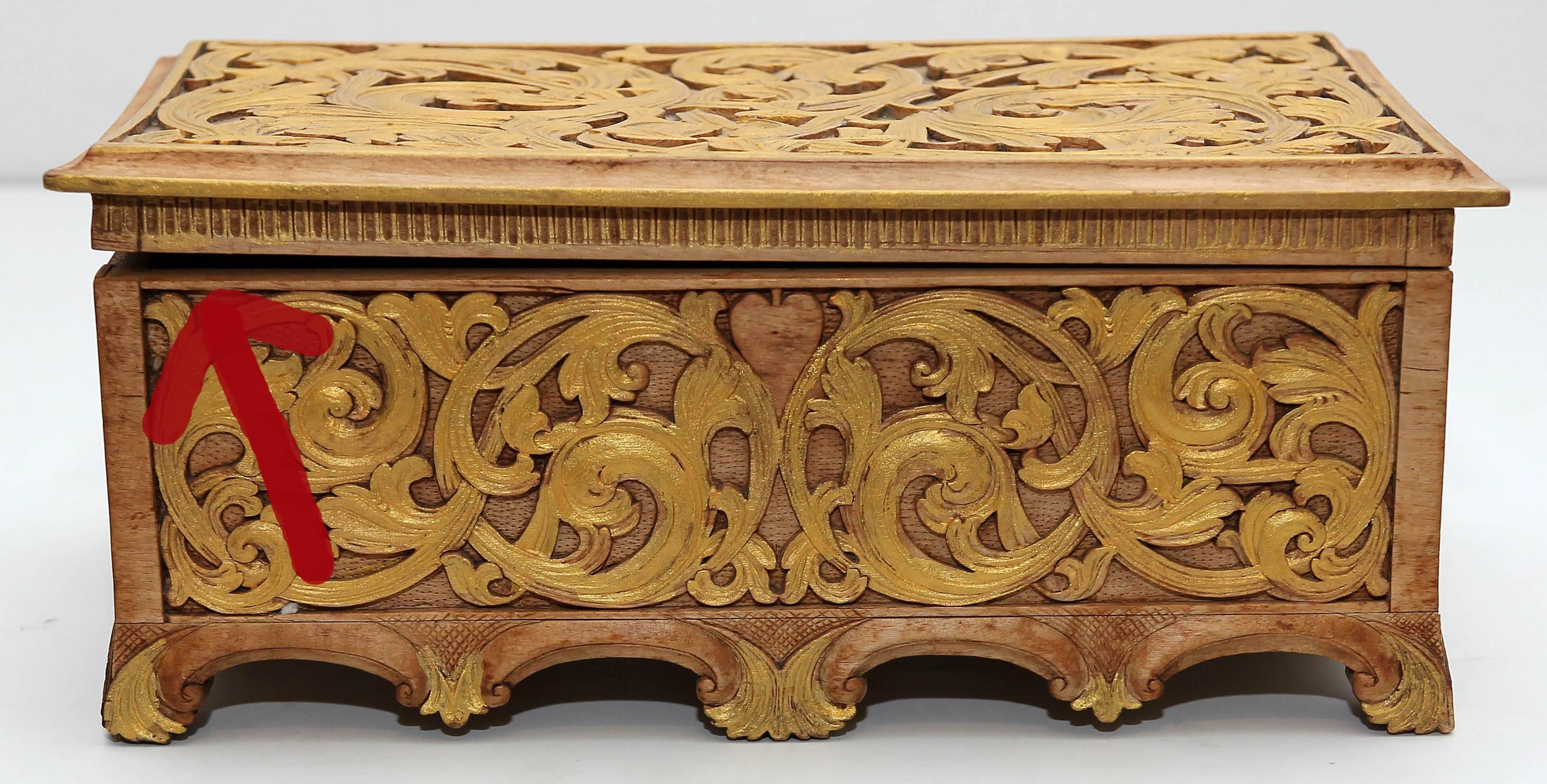 Carved Giltwood Gothic Revival Document Box 2