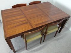 Vintage Rosewood Table with Two Drop Leaves by Henning Kjaernulf, Danish 1960s