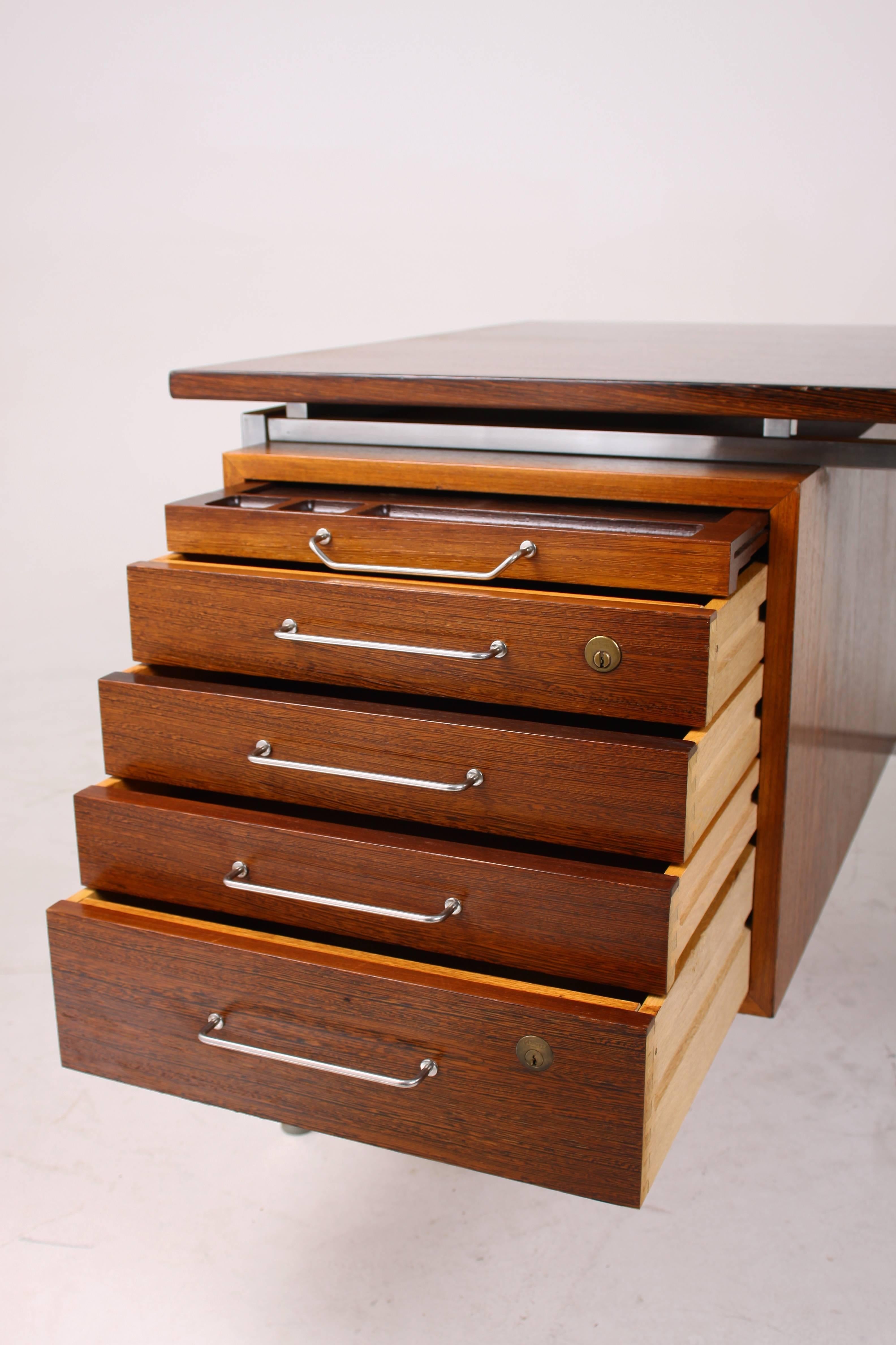 Vintage Large Executive Wenge Desk, Attributed to Fabricius Kastholm, Danish For Sale 3