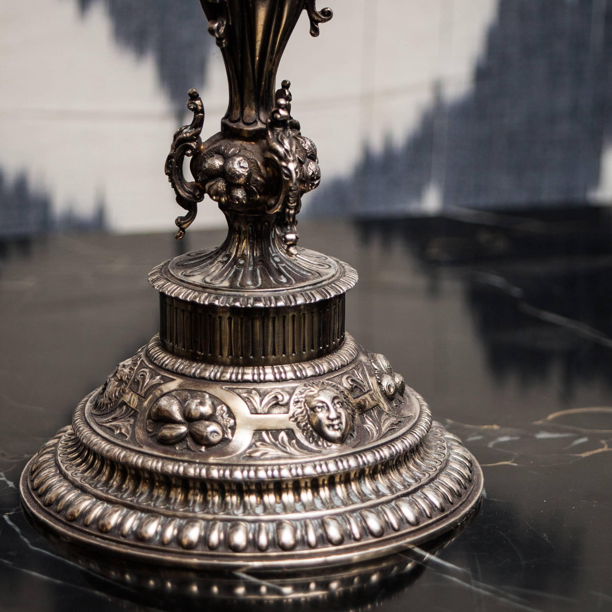 British Late 19th Century Silver Gilt Chalice For Sale
