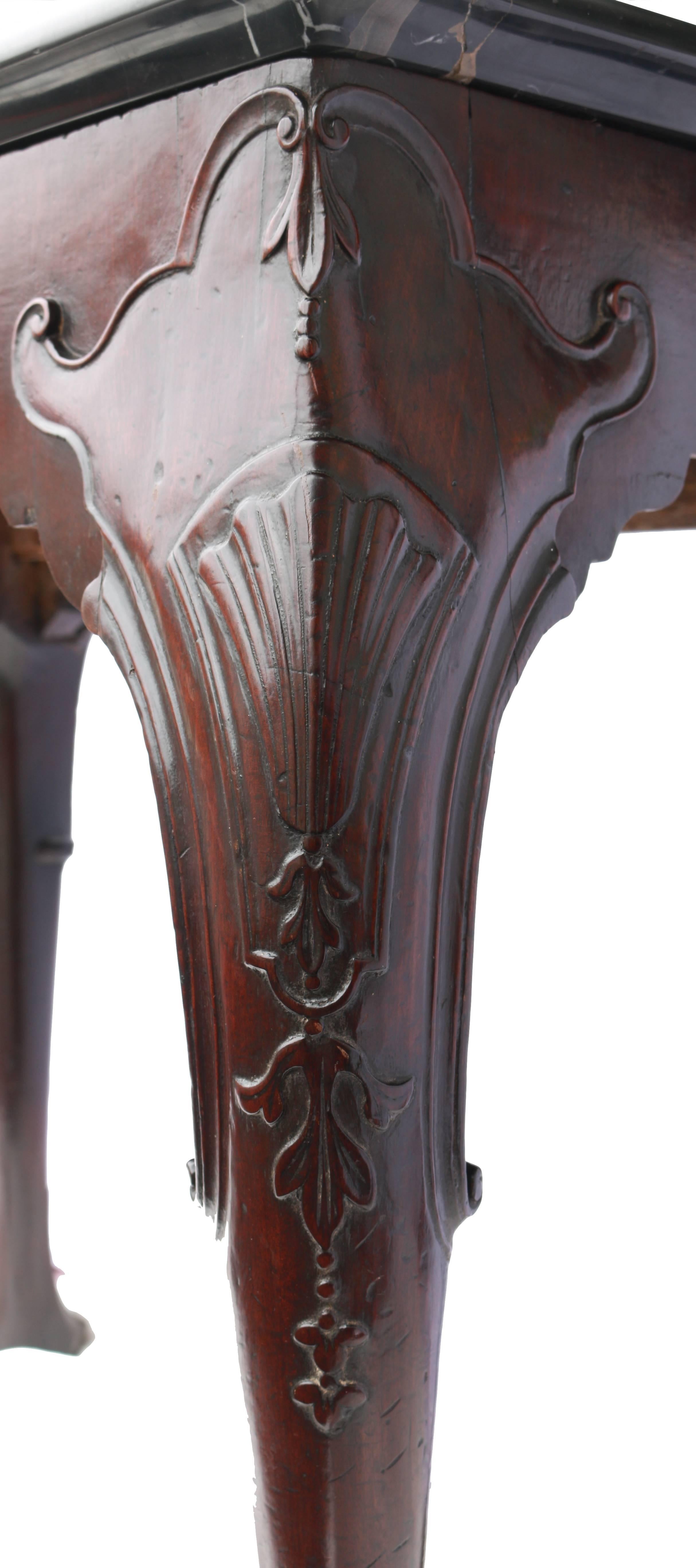 George II Mahogany Marble-Topped Irish Console Table In Excellent Condition For Sale In London, GB