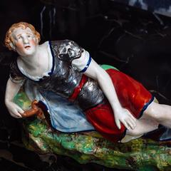 Pair of Enoch Wood Pearl Ware Figures “Antony and Cleopatra”