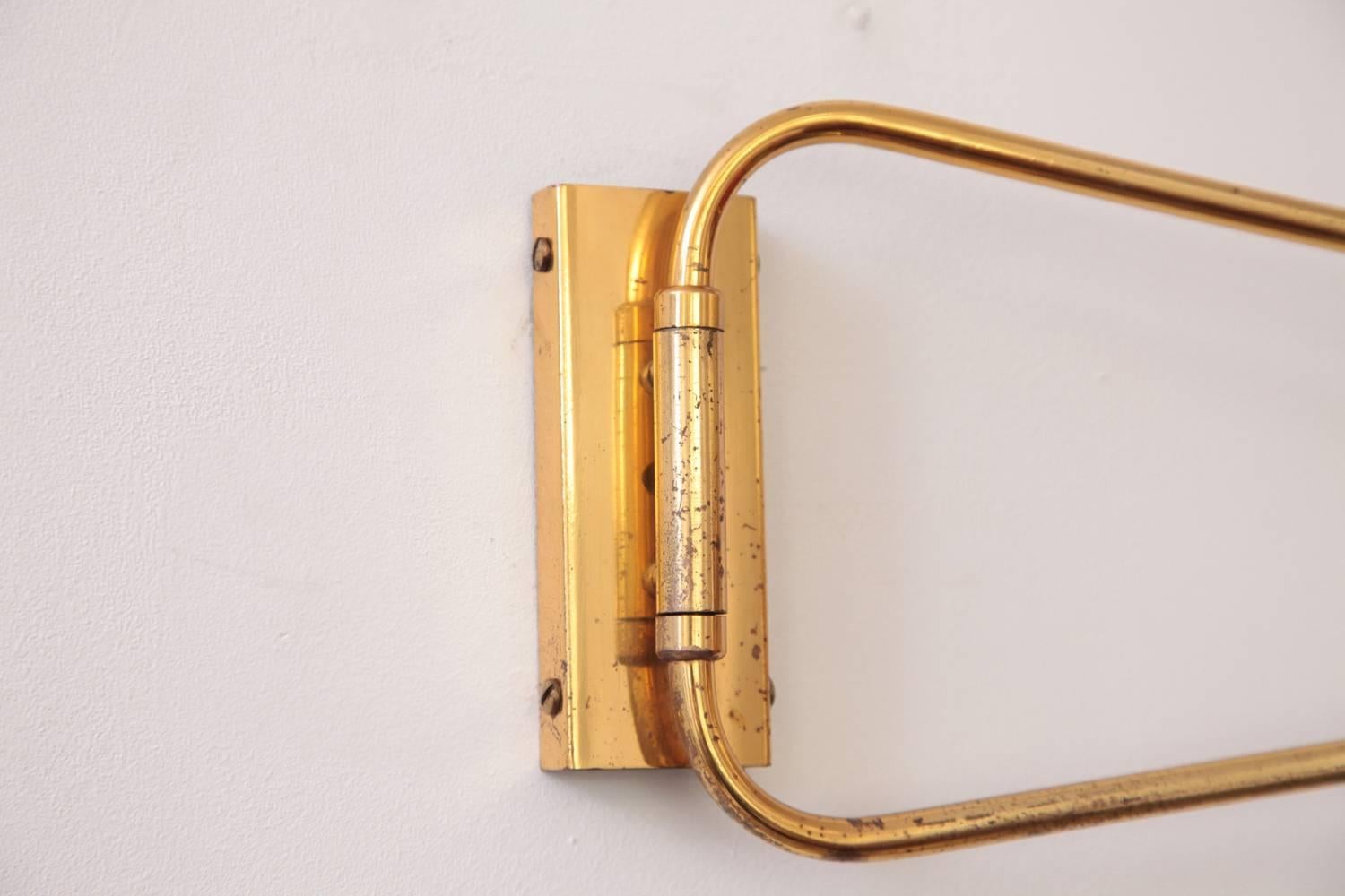 French Swing Arm Wall Light by Rene Mathieu for Lunel, France, 1950s