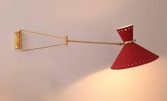 Swing Arm Wall Light by Rene Mathieu for Lunel, France, 1950s