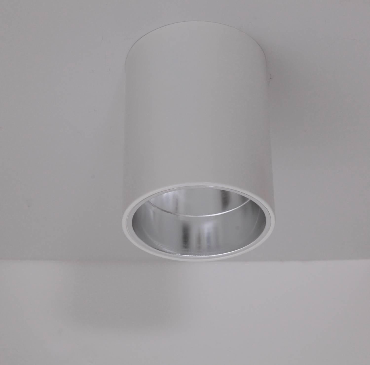 Mid-Century Modern 1 NOS Raak Flush Mount Architectural Cylinder in White in Original Box