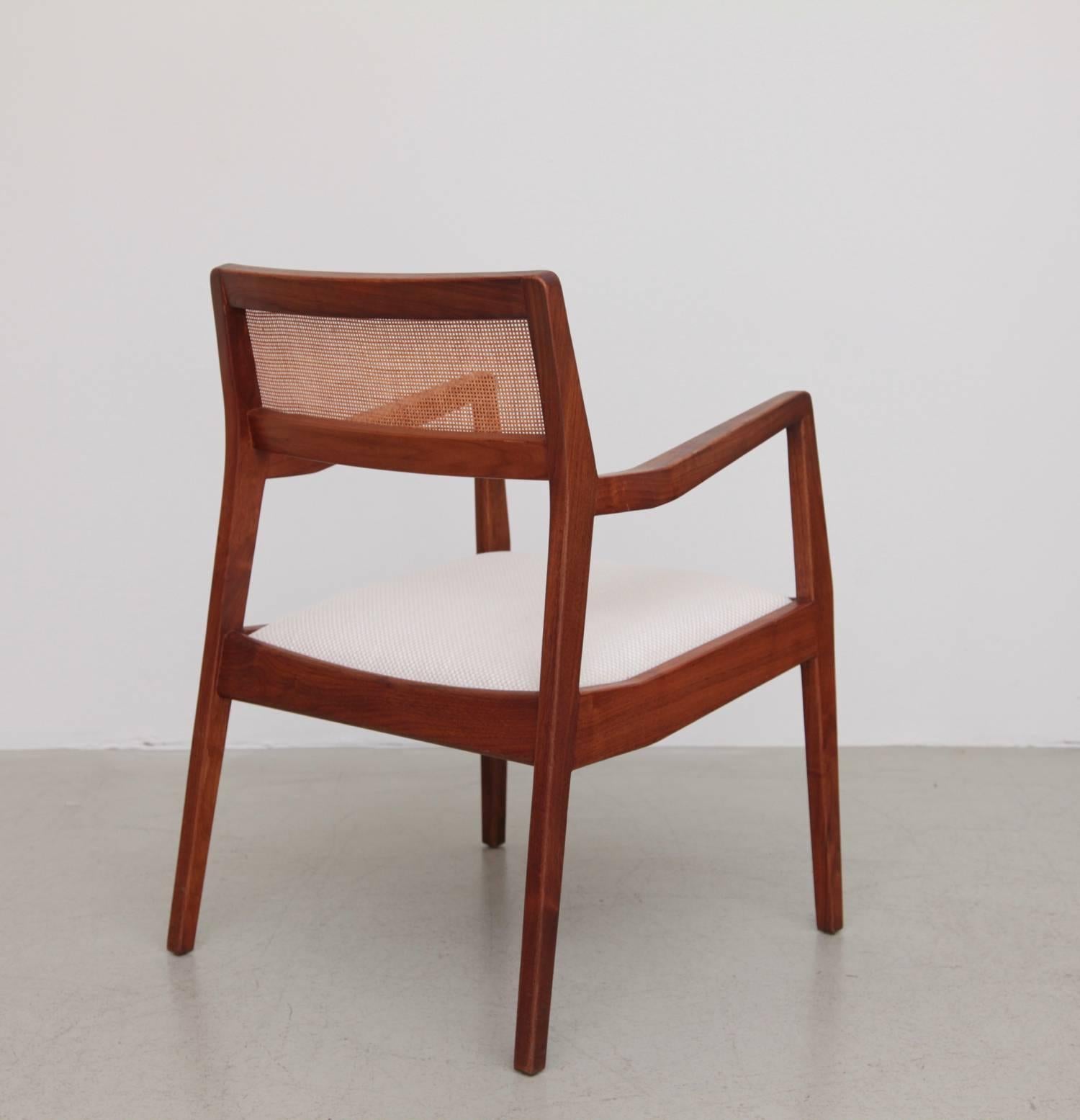 Fully restored Risom playboy chair with new back cane and Dedar Aut Aut Fabric on the Seat. No loose connections. Ready to sit!