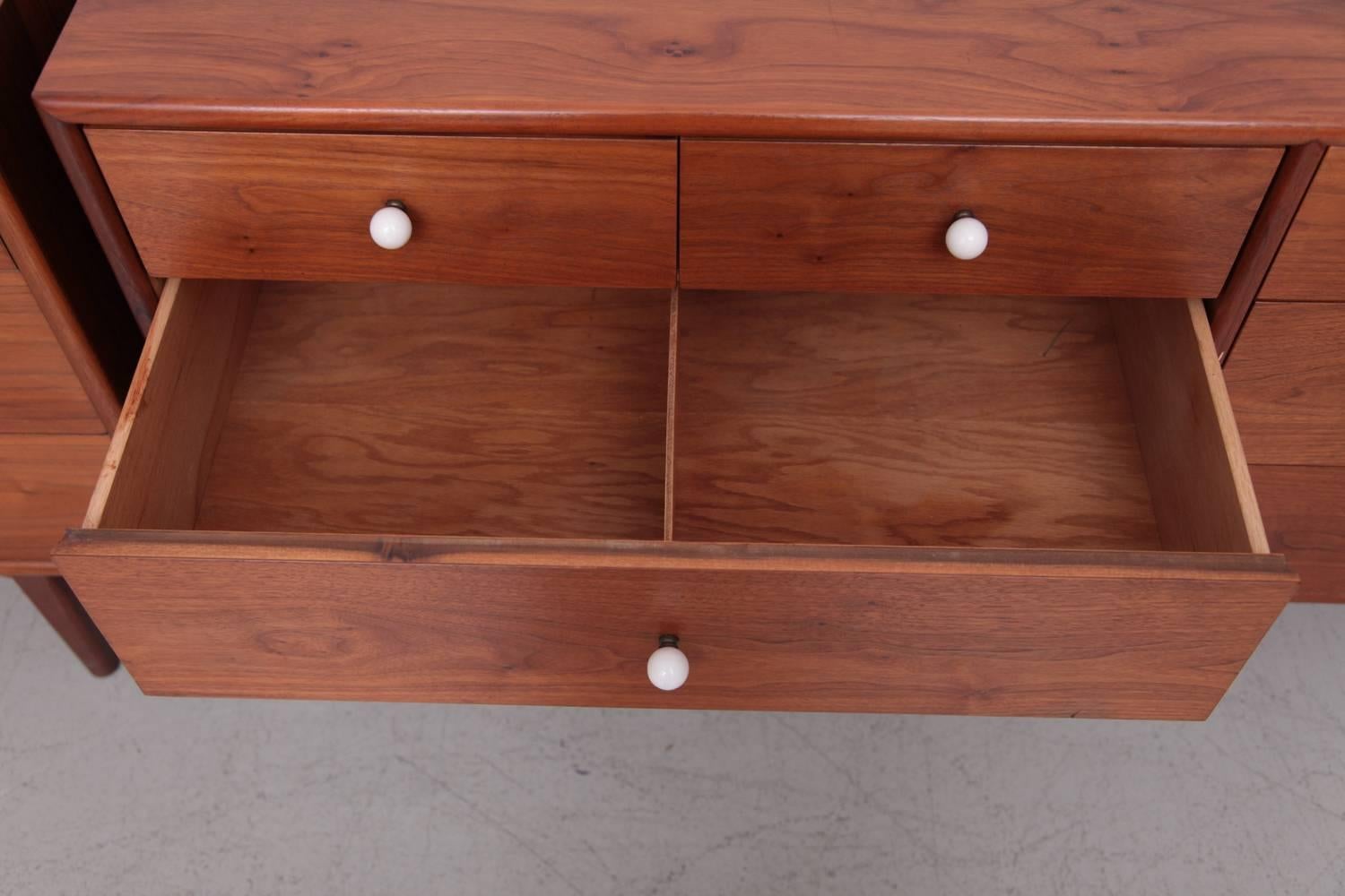 Pair of Chest of Drawer Dressers in Walnut by Kipp Stewart for Drexel 3