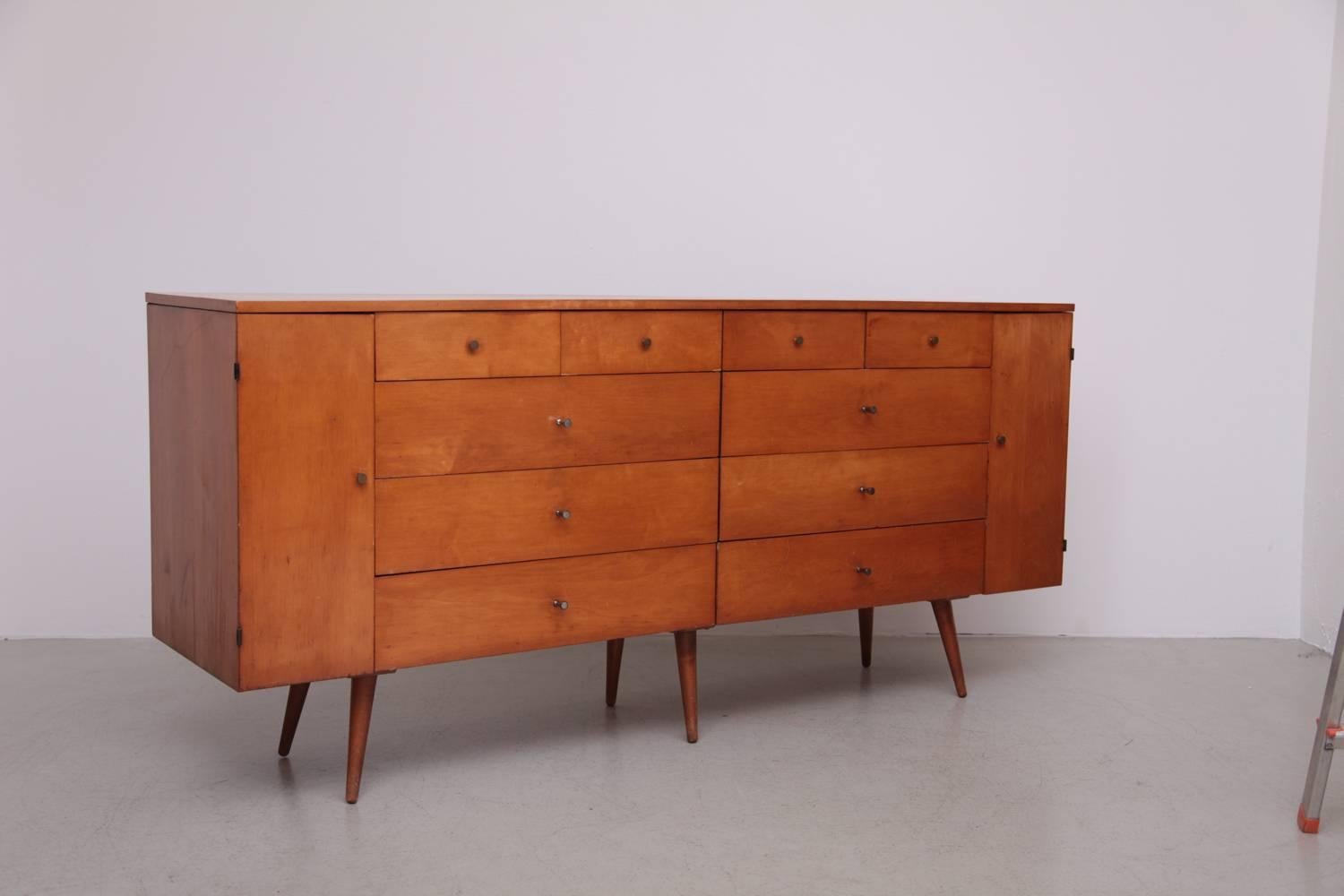 Mid-Century Modern Paul McCobb Chest of Drawers Planner Group 20-Drawer Credenza by Winchendon