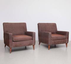 Pair of Paul McCobb Club or Lounge Chairs, circa 1950, Reupholstery Needed