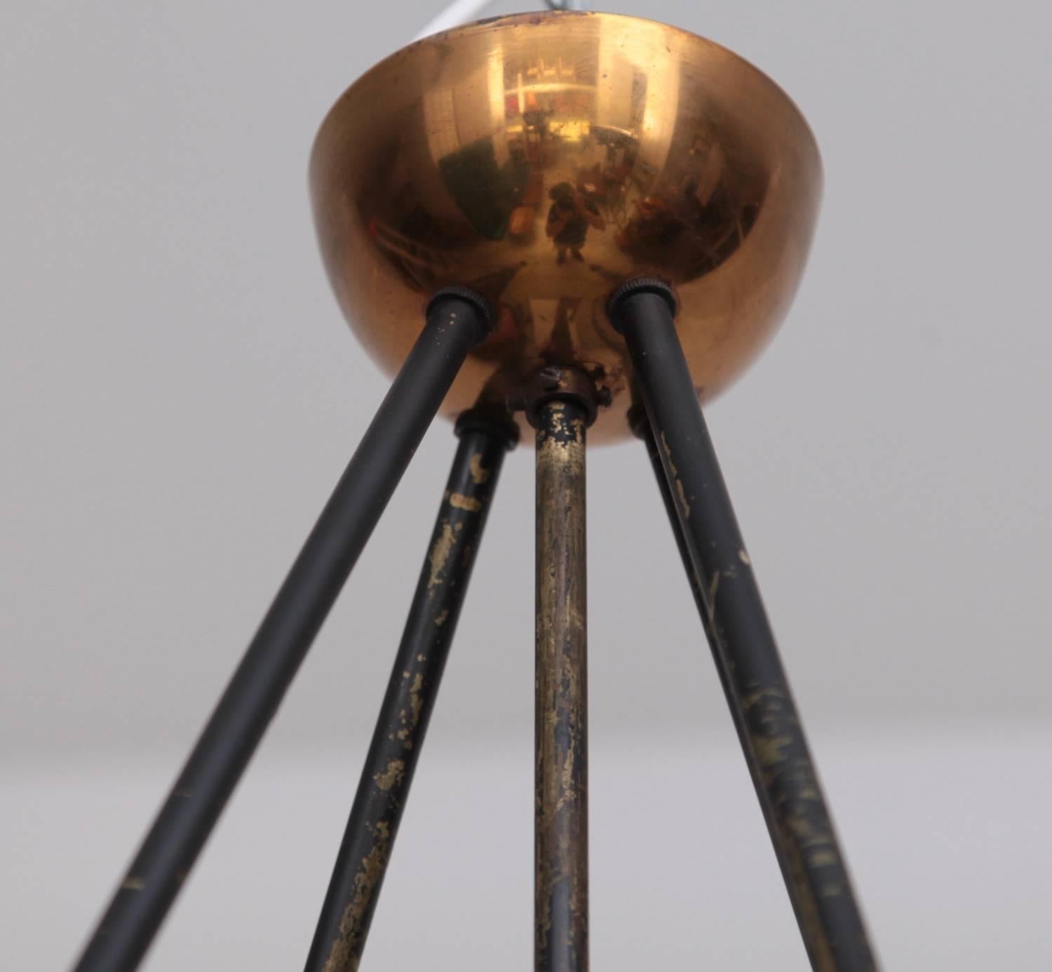 Mid-Century Modern Italian 1950s Sputnik Ceiling Lamp with Spot Tubes