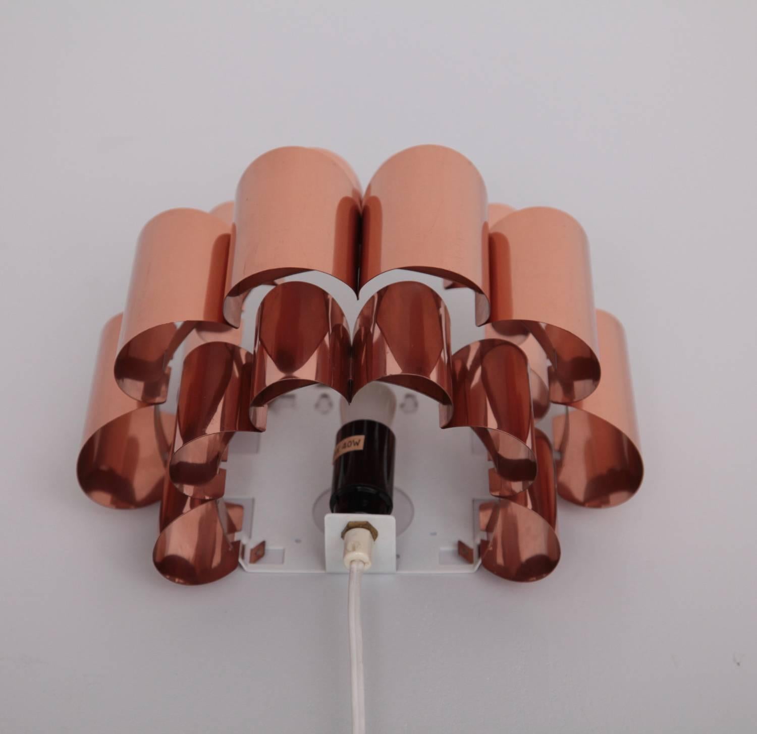Mid-Century Modern Pair of Copper Sconces of Wall Lights by Verner Schou