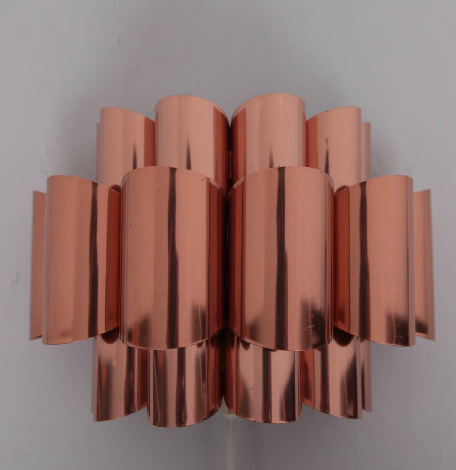 Pair of Copper Sconces of Wall Lights by Verner Schou In Good Condition In Berlin, DE
