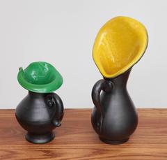 Set of Two Huge Ceramic Pitchers by Pol Chambost in Mint Condition