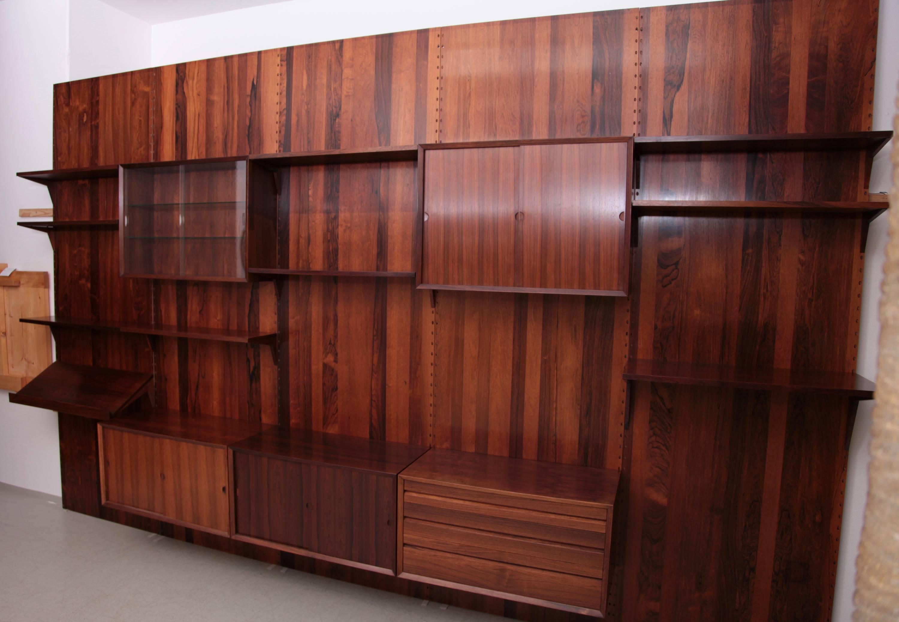 Danish Rosewood Wall Unit by Poul Cadovius for Cado, Denmark, 1960s