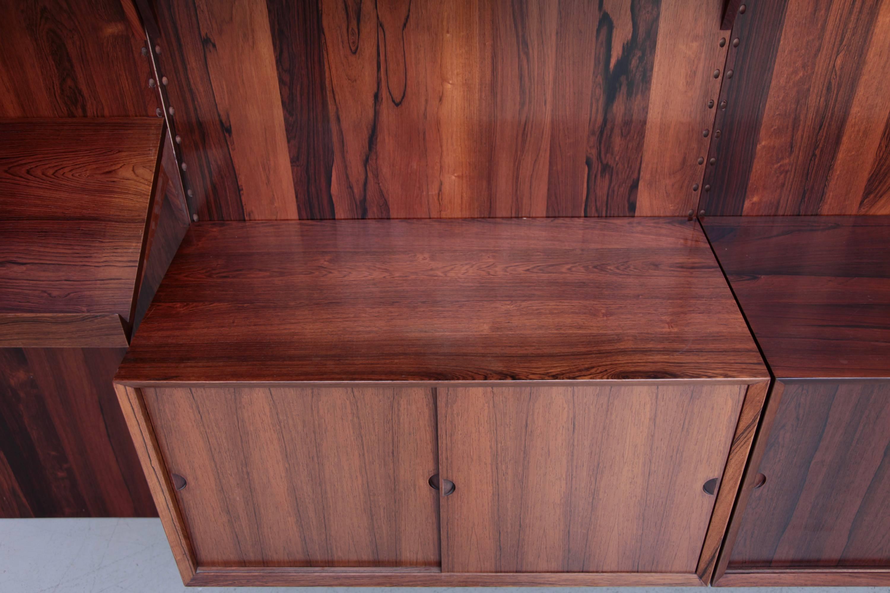 Rosewood Wall Unit by Poul Cadovius for Cado, Denmark, 1960s In Excellent Condition In Berlin, DE