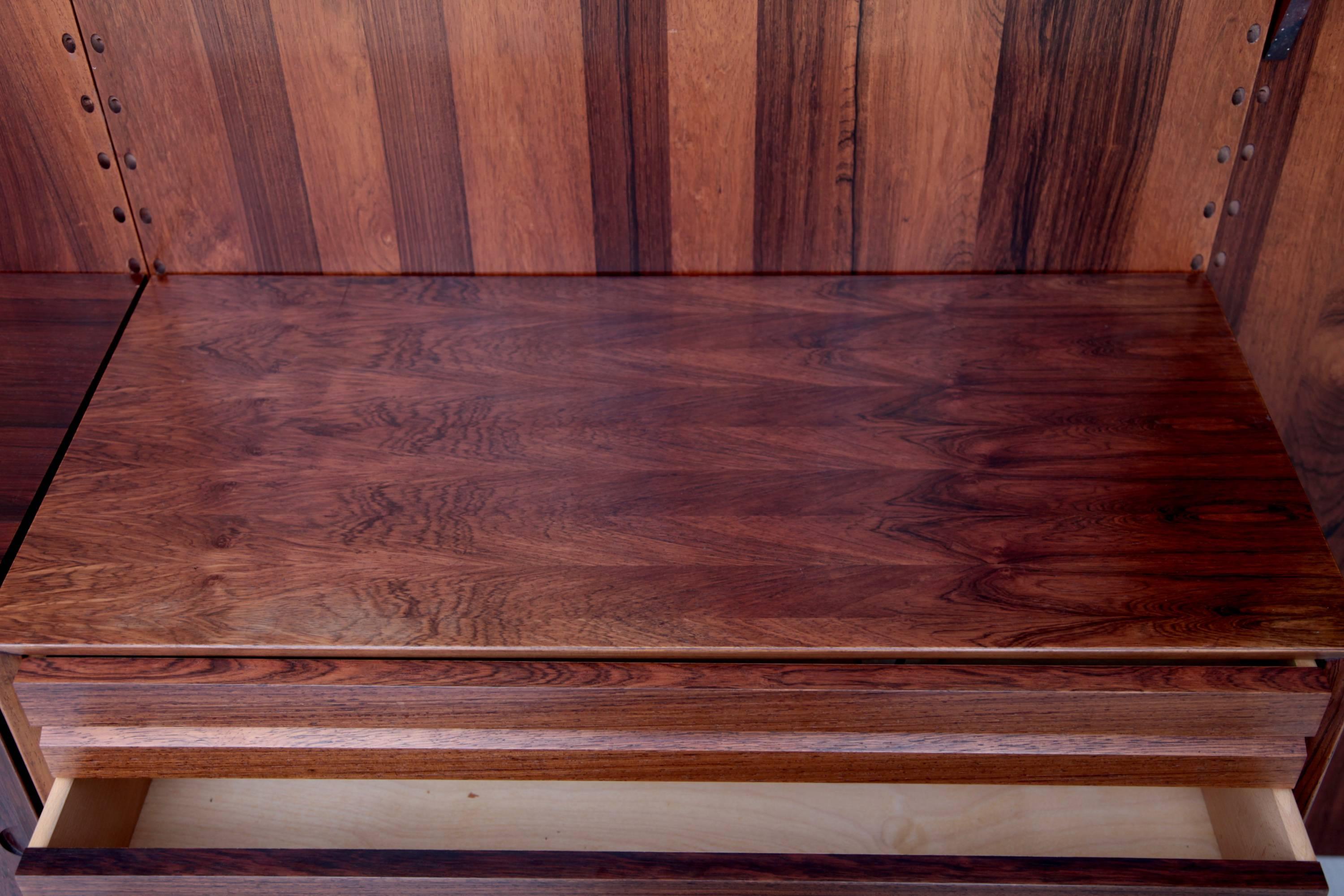 Mid-20th Century Rosewood Wall Unit by Poul Cadovius for Cado, Denmark, 1960s